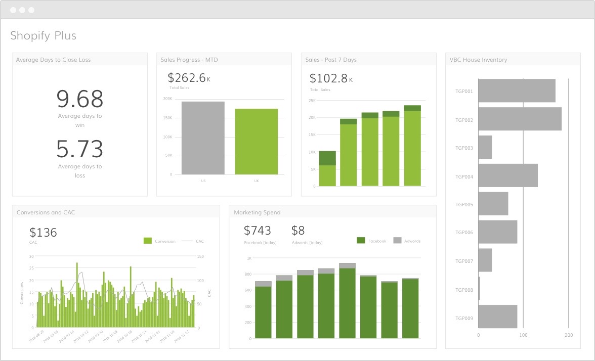 Shopify Plus analytics dashboard
