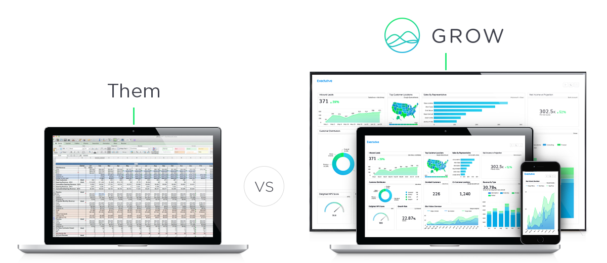 Excel reporting vs Grow Dashboard reporting